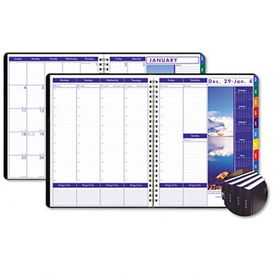 Earthscapes Executive Hardcover Weekly/Monthly Planner, 8-1/2 x 11, Black, 2014