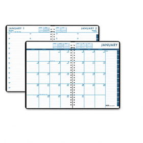 24/7 Daily Appointment Book/Monthly Planner, 7 x 10, Black, 2014