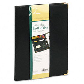 Cardinal 47224840 - Pad Holder w/Calculator, Vinyl/Brass-Finish Corners, Expand-A-Pocket/Slots, BLKcardinal 