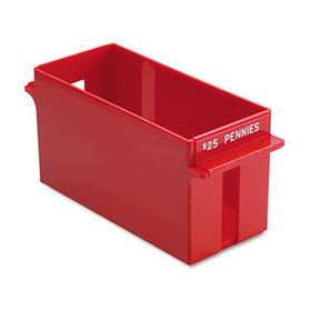 Porta-Count System Extra-Capacity Rolled Coin Plastic Storage Tray, Redmmf 