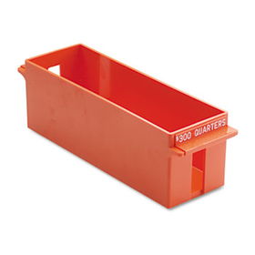 Porta-Count System Extra-Capacity Rolled Coin Plastic Storage Tray, Orange