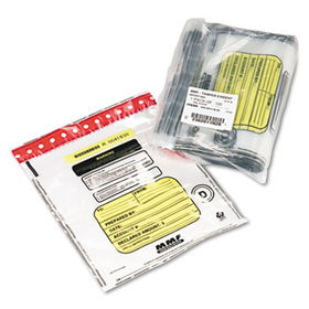 Tamper-Evident Deposit/Cash Bags, Plastic, 12 x 16, Clear, 100 Bags/Boxmmf 