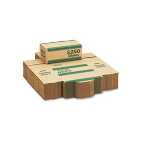 Corrugated Cardboard Coin Transport Box, Lock, Green, 50 Boxes/Carton