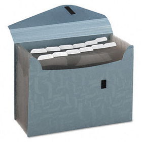 Essentials Expanding File, 13 Pockets, Poly, 13 1/2 x 9, Blue