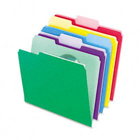 File Folders, InfoPocket, 1/3 Cut Top Tab, Letter, Assorted, 30/Pack