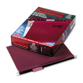 Reinforced Hanging Folders, 1/5 Tab, Letter, Burgundy, 25/Boxpendaflex 