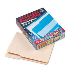 Interior File Folders, 1/3 Cut Top Tab, Letter, Manila 100/Box