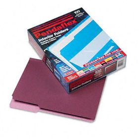 Interior File Folders, 1/3 Cut Top Tab, Letter, Burgundy, 100/Boxpendaflex 