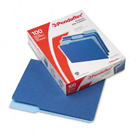 Interior File Folders, 1/3 Cut Top Tab, Letter, Navy Blue, 100/Box