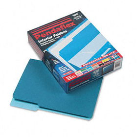 Interior File Folders, 1/3 Cut Top Tab, Letter, Teal, 100/Box