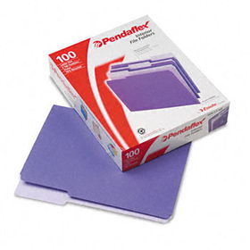 Interior File Folders, 1/3 Cut Top Tab, Letter, Violet, 100/Box