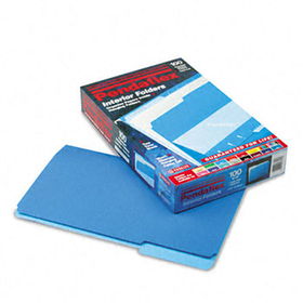 Interior File Folders, 1/3 Cut Top Tab, Legal, Blue, 100/Box