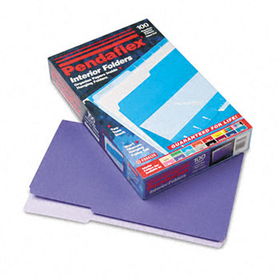 Interior File Folders, 1/3 Cut Top Tab, Legal, Violet, 100/Box