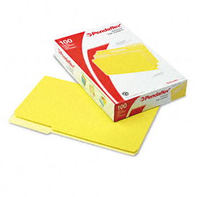 Interior File Folders, 1/3 Cut Top Tab, Legal, Yellow, 100/Box