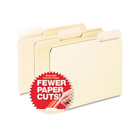 CutLess File Folders, 1/3 Cut Top Tab, Letter, Manila, 100/Box