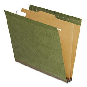 SureHook Reinforced Hanging Folder, 1 Divider, Letter, Standard Green, 10/Box