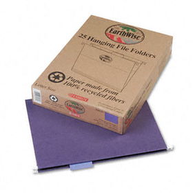 Earthwise 100% Recycled Paper Hanging Folders, Kraft, Letter, Violet, 25/Boxpendaflex 