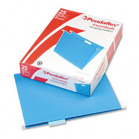 Hanging File Folders, 1/5 Tab, Letter, Blue, 25/Box