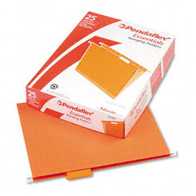 Hanging File Folders, 1/5 Tab, Letter, Orange, 25/Box