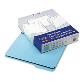 Pressboard Expanding File Folders, 1/3 Cut Top Tab, Letter, Blue, 25/Box