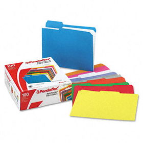 Reinforced Top Tab File Folders, 1/3 Cut, Letter, Assorted, 100/Boxpendaflex 