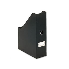 Heavy-Duty Fiberboard Magazine File with PVC Laminate, 3 1/2 x 9 1/4 x 14, Black