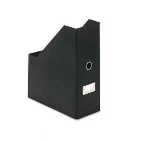 Heavy-Duty Fiberboard Magazine File with PVC Laminate, 4 1/2 x 11 x 13, Black