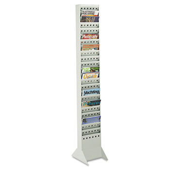 Steel Magazine Rack, 23 Compartments, 10w x 4d x 65-1/2h, Graysafco 