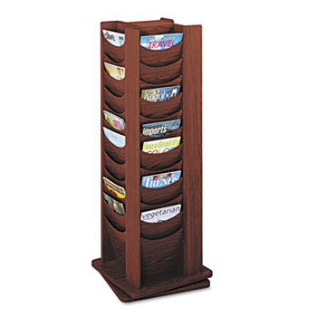 Rotary Display, 48 Compartments, 17-3/4w x 17-3/4d x 49-1/2h, Mahogany