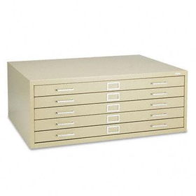 Safco 4994TSR - Five-Drawer Steel Flat File, 40-3/8w x 29-3/8d x 16-1/2h, Tropic Sandsafco 