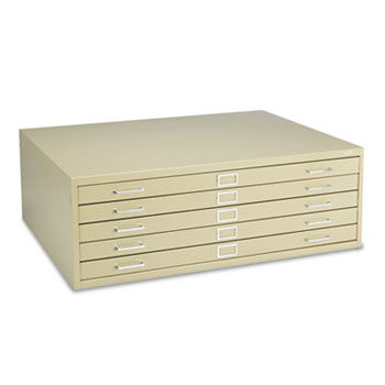 Safco 4996TSR - Five-Drawer Steel Flat File, 46-3/8w x 35-3/8d x 16-1/2h, Tropic Sandsafco 