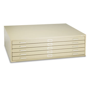 Five-Drawer Steel Flat File, 53-1/2w x 41-1/2d x 16-1/2h, Tropic Sandsafco 