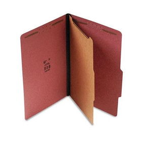 S J Paper S61950 - Std 1-1/2 Expansion Classification Folder, Lgl, 4-Section, Red, 20/bxpaper 