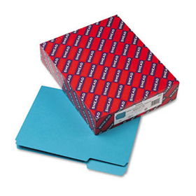 Interior File Folders, 1/3 Cut Top Tab, Letter, Teal 100/Boxsmead 