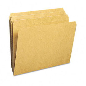 Kraft File Folders, Straight Cut, Reinforced Top Tab, Letter, Kraft, 100/Box