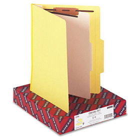 Top Tab Classification Folder, One Divider, Four-Section, Yellow, 10/Boxsmead 