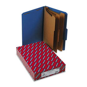 3"" Expansion Classification Folder, 2/5 Cut, Legal, 8-Section, Dark Blue, 10/Boxsmead 