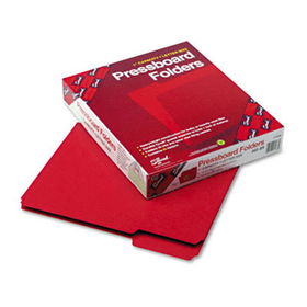 Recycled Folders, One Inch Expansion, 1/3 Top Tab, Letter, Bright Red, 25/Box