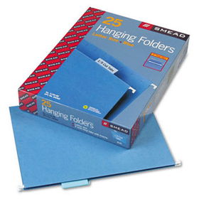 Hanging File Folders, 1/5 Tab, 11 Point Stock, Letter, Blue, 25/Boxsmead 