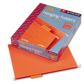 Hanging File Folders, 1/5 Tab, 11 Point Stock, Letter, Orange, 25/Boxsmead 