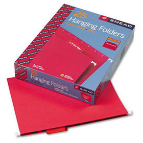 Hanging File Folders, 1/5 Tab, 11 Point Stock, Letter, Red, 25/Boxsmead 