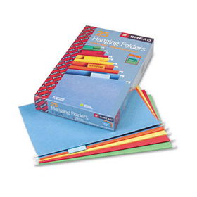 Hanging File Folders, 1/5 Tab, 11 Point Stock, Legal, Assorted Colors, 25/Boxsmead 