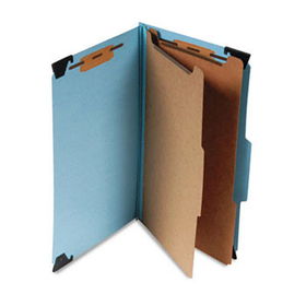 Six Section Hanging Classification Folder, Pressboard/Kraft, Legal, Bluesmead 