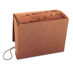 Jan-Dec Accordion Expanding File, 12 Pocket, Letter, Leather-Like Redropesmead 