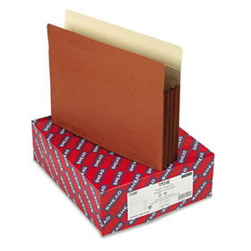 3 1/2"" Accordion Expansion Pocket w/Tyvek, Straight, Ltr, Manila/Redrope, 10/Boxsmead 