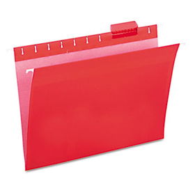 Hanging File Folders, 1/5 Tab, 11 Point Stock, Letter, Red, 25/Boxuniversal 