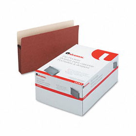 3 1/2 Inch Expansion File Pockets, Straight Tab, Legal, Redrope/Manila, 25/Boxuniversal 