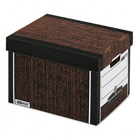 R-Kive Max Storage Box, Letter/Legal, Locking Lid, Woodgrain, 4/Cartonbankers 