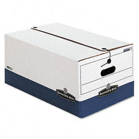 Liberty Max Strength Storage Box, Legal, White/Blue, 4/Cartonbankers 