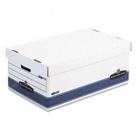 Stor/File Storage Box, Legal, Locking Lid, White/Blue, 4/Cartonbankers 